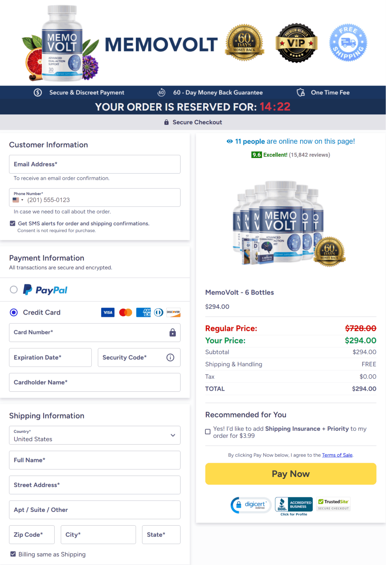 memovolt secure checkout
